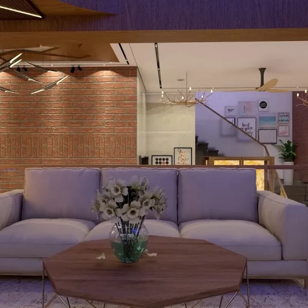 living view 2 night rendered